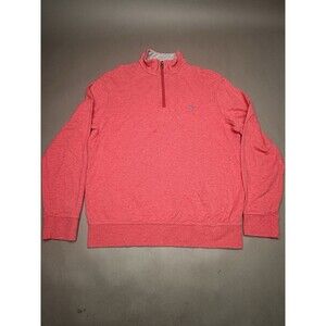 Polo Ralph Lauren Sweater Mens Medium Flame Red 1/4 Zip Long Sleeve